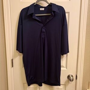 Men's Collars & Co Navy Polo Shirt 1/4 Button XXL